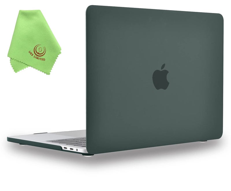 UESWILL Smooth Matte Hard Case Compatible with 2016-2019 Release MacBook Pro 15 inch with Touch Bar & USB-C, Model A1990 A1707, Midnight Green - Image 1